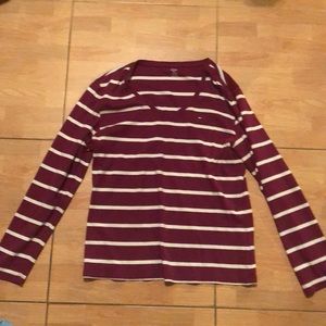 Tommy Hilfiger wine and white stripped, soft